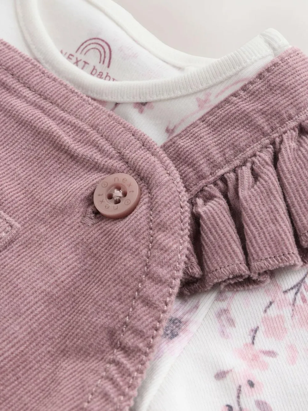 Discount Next Purple/ White Cord Baby Romper and Long Sleeve Bodysuit and Tights 3 Piece Set (0mths-2yrs)
