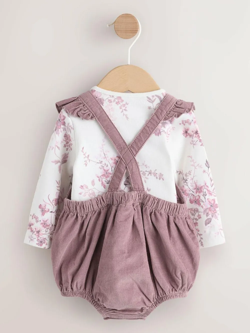 Discount Next Purple/ White Cord Baby Romper and Long Sleeve Bodysuit and Tights 3 Piece Set (0mths-2yrs)