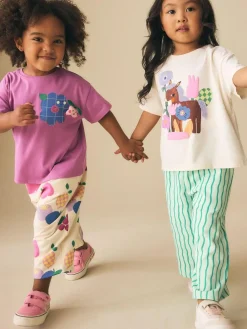 New Next Top & Trousers Set 2 Pack (3mths-7yrs) Purple/Green