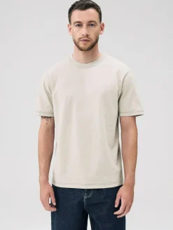 Next Putty Contrast Stitch Regular Fit Heavyweight T-Shirt^ Tops & T-Shirts