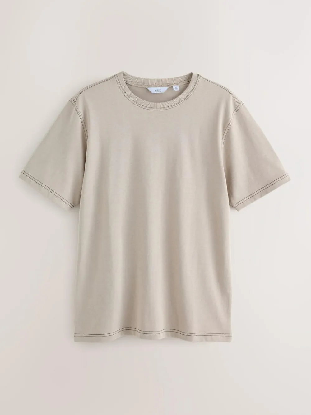 Next Putty Contrast Stitch Regular Fit Heavyweight T-Shirt^ Tops & T-Shirts