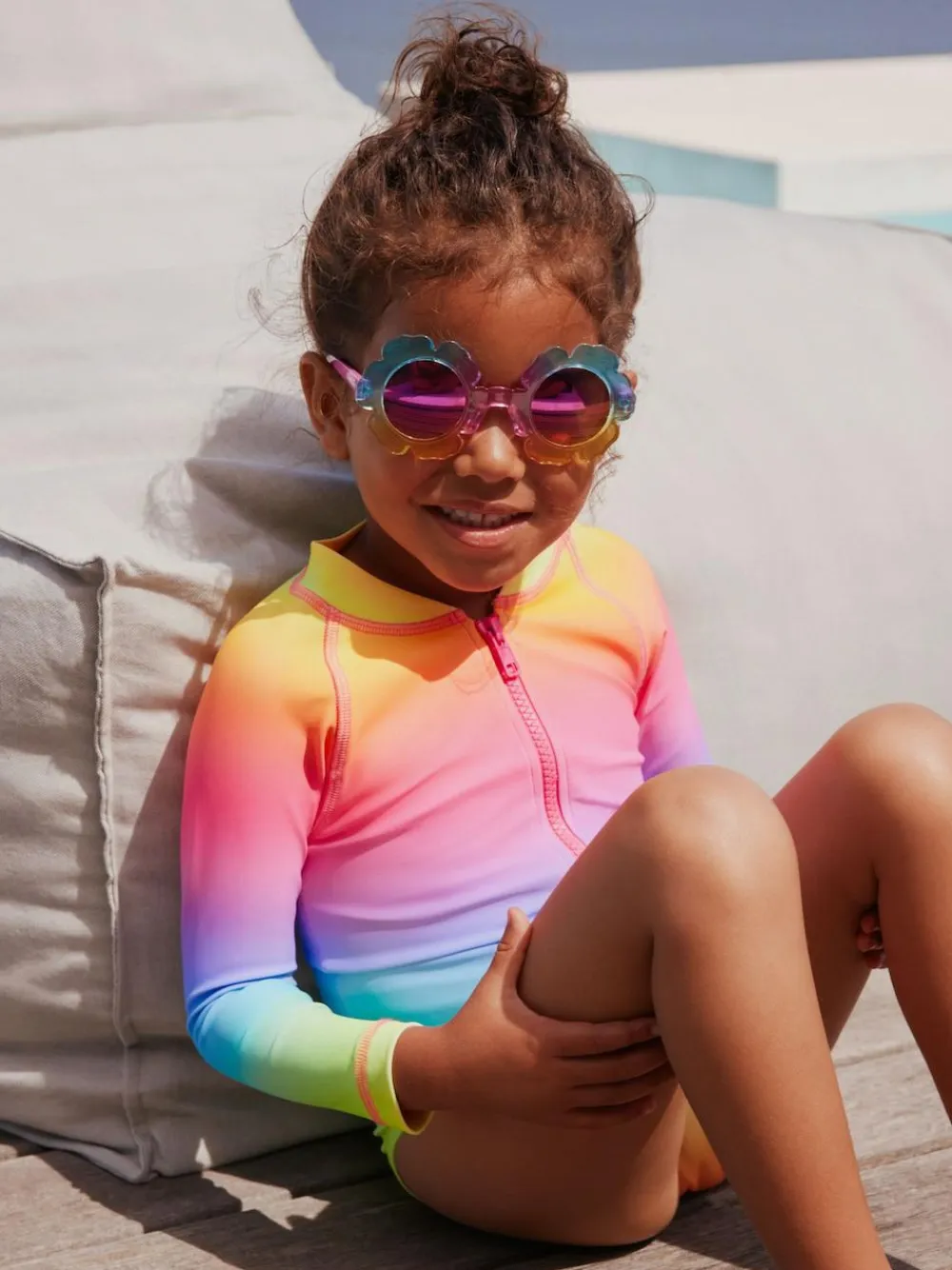 Best Next Rainbow Ombre Long Sleeve Sunsafe Swimsuit (3mths-16yrs)