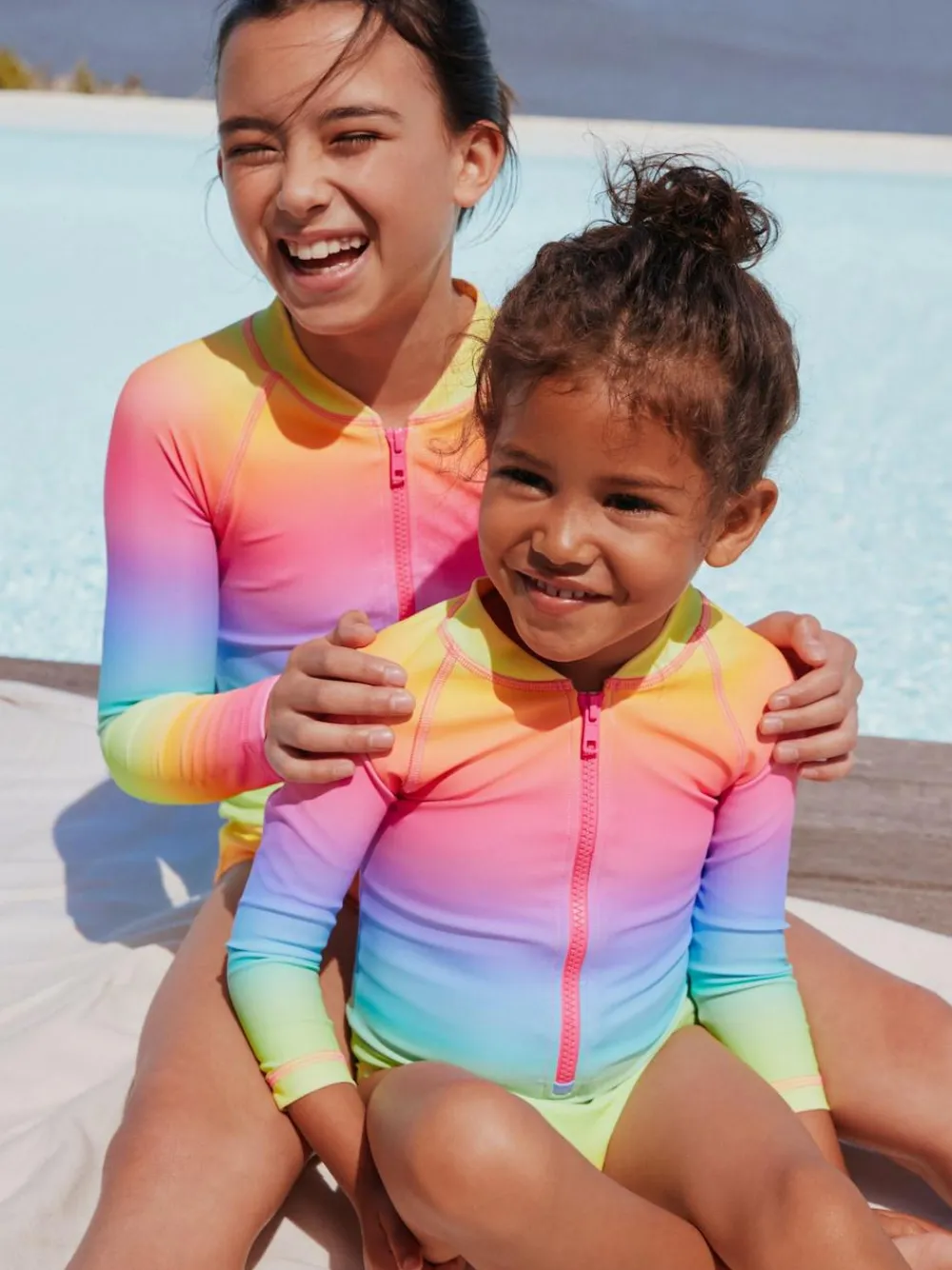 Best Next Rainbow Ombre Long Sleeve Sunsafe Swimsuit (3mths-16yrs)