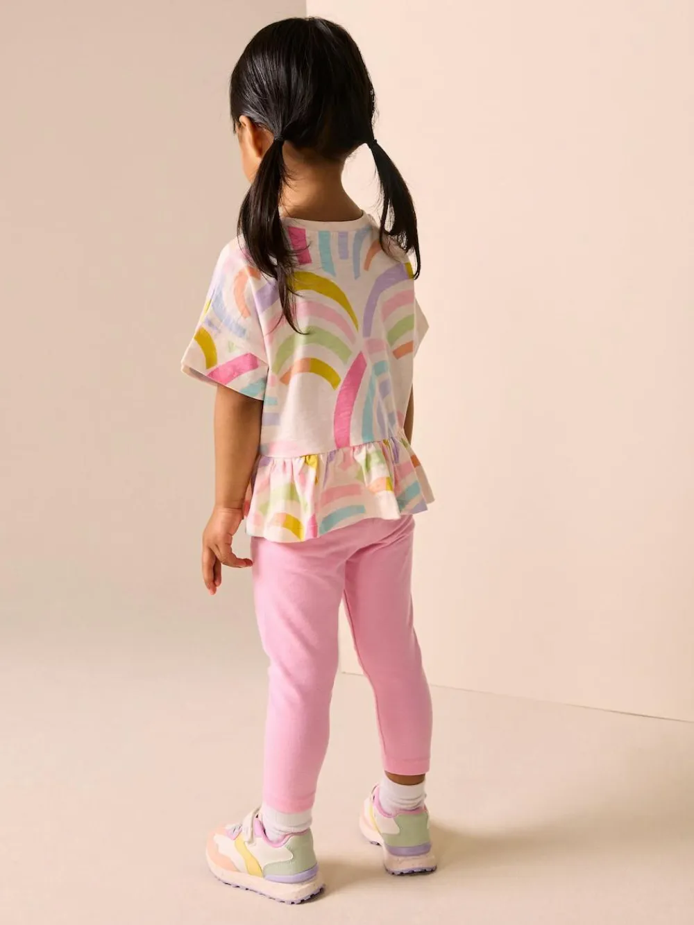 New Next Rainbow Short Sleeve Peplum T-Shirt (3mths-7yrs)