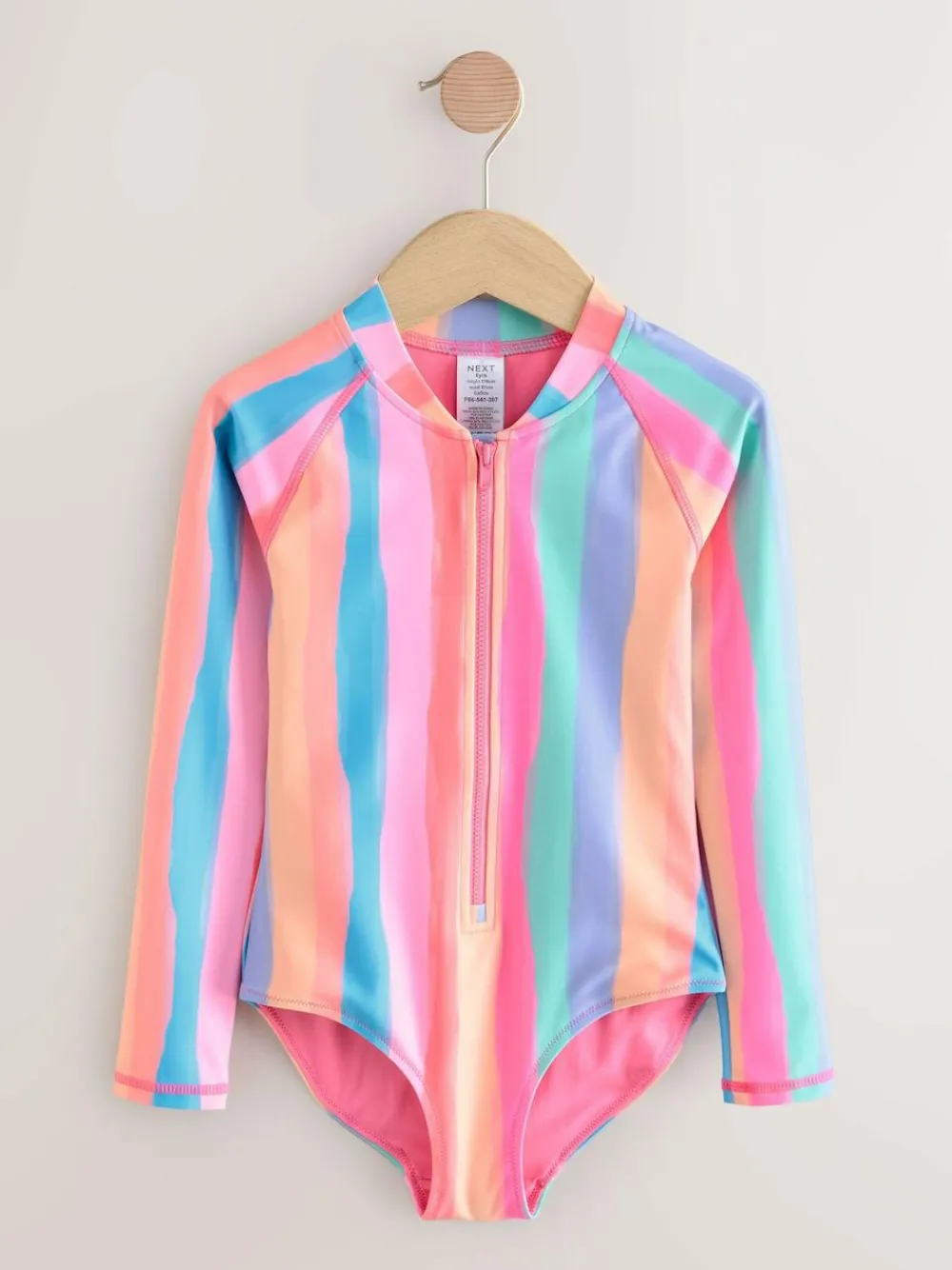Next Rainbow Stripe Long Sleeve Sunsafe Swimsuit (3mths-16yrs)^ Swimwear