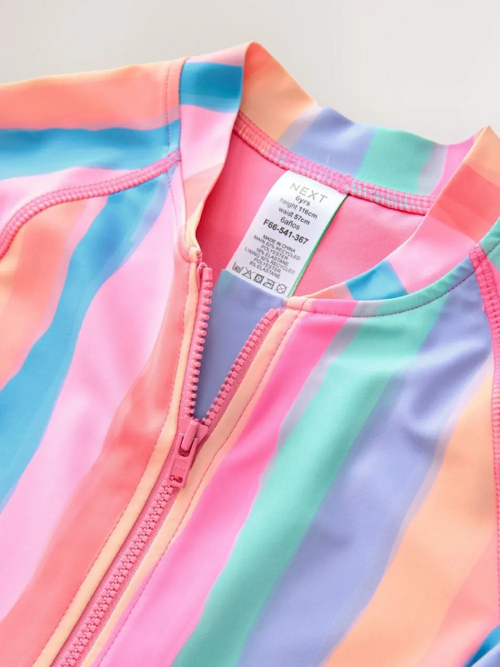 Next Rainbow Stripe Long Sleeve Sunsafe Swimsuit (3mths-16yrs)^ Swimwear