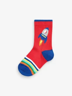 Best Next Rainbow Stripe Transport Cotton Rich Socks 7 Pack