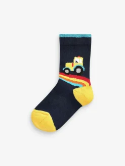 Best Next Rainbow Stripe Transport Cotton Rich Socks 7 Pack