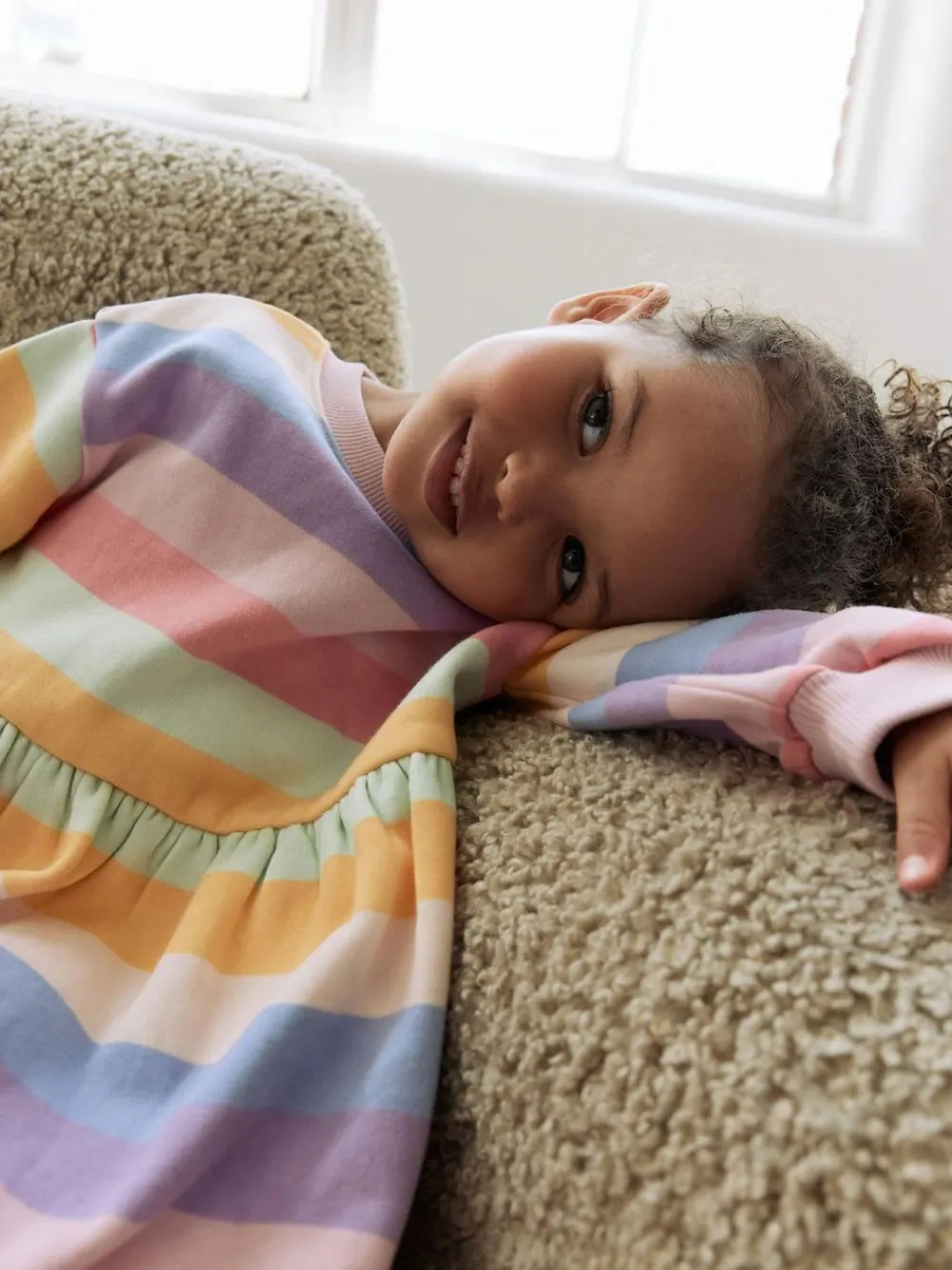 Next Rainbow Striped Sweat Dress (3mths-7yrs)^ Knitwear & Sweaters|Knitwear