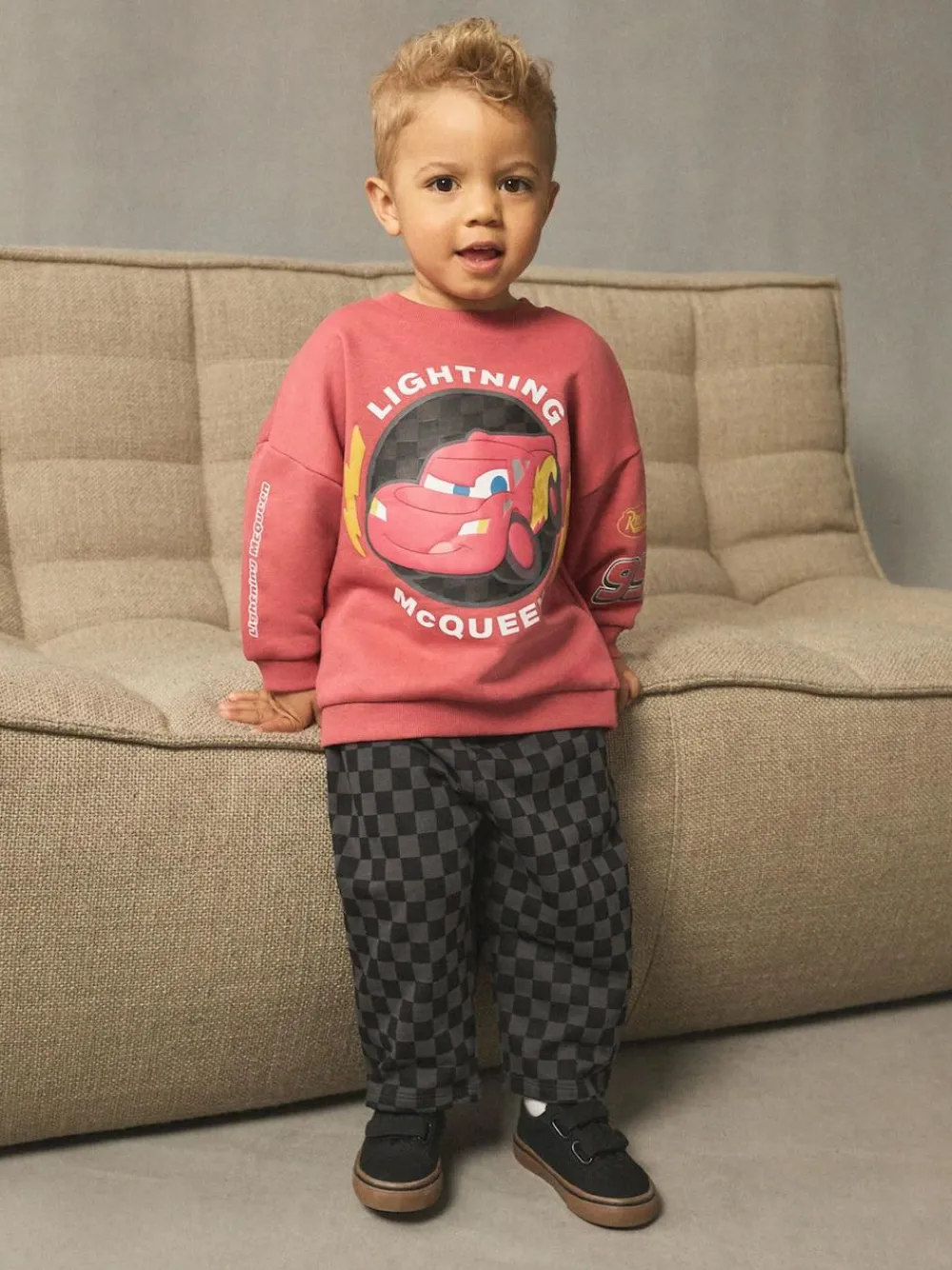 Next Red Charcoal Cars Crew Sweatshirt and Joggers Set (9mths-8yrs)^BOY Sweatshirts & Hoodies|Sets & Outfits