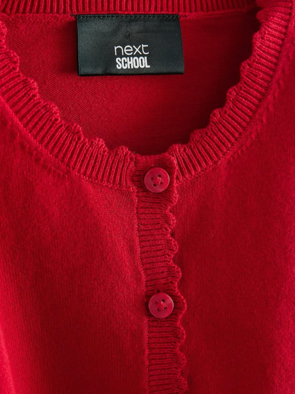 Next Cotton Rich Scalloped Edge School Cardigan (3-16yrs)^ Knitwear & Sweaters|Knitwear