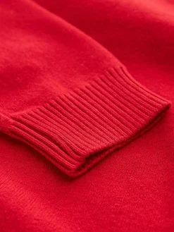 Next Red Knitted V-Neck School Jumper (3-16yrs)