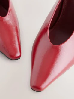 Next Pointed Toe High Cut Slingback Heels Red