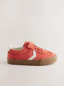 New Next Red Standard Fit (F) Touch Fastening Elastic Lace Trainers