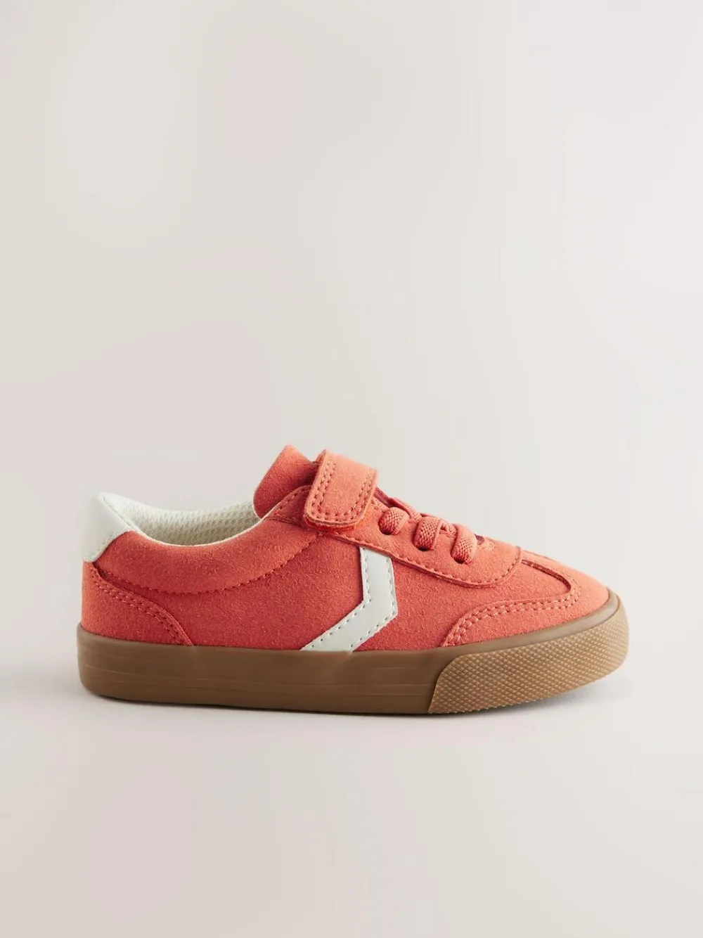 New Next Red Standard Fit (F) Touch Fastening Elastic Lace Trainers
