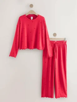 Clearance Next Heart Soft Long Sleeve Pyjamas Red Star