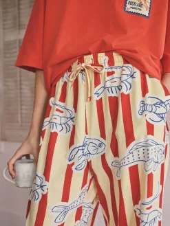 New Next Red Stripe Fish Jersey Short Sleeve Pyjamas