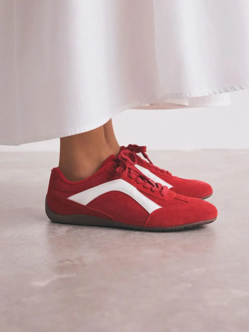 Next Forever Comfort® Leather Slimsole Lace-Up Trainers^Women Sneakers
