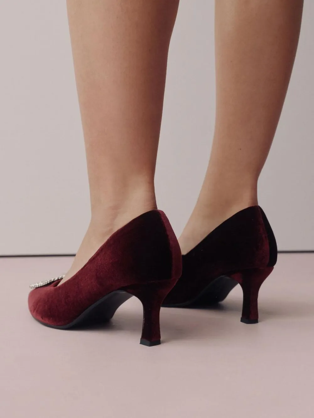 Sale Next Red Velvet Forever Comfort Jewel Trim Pointed Court Heels