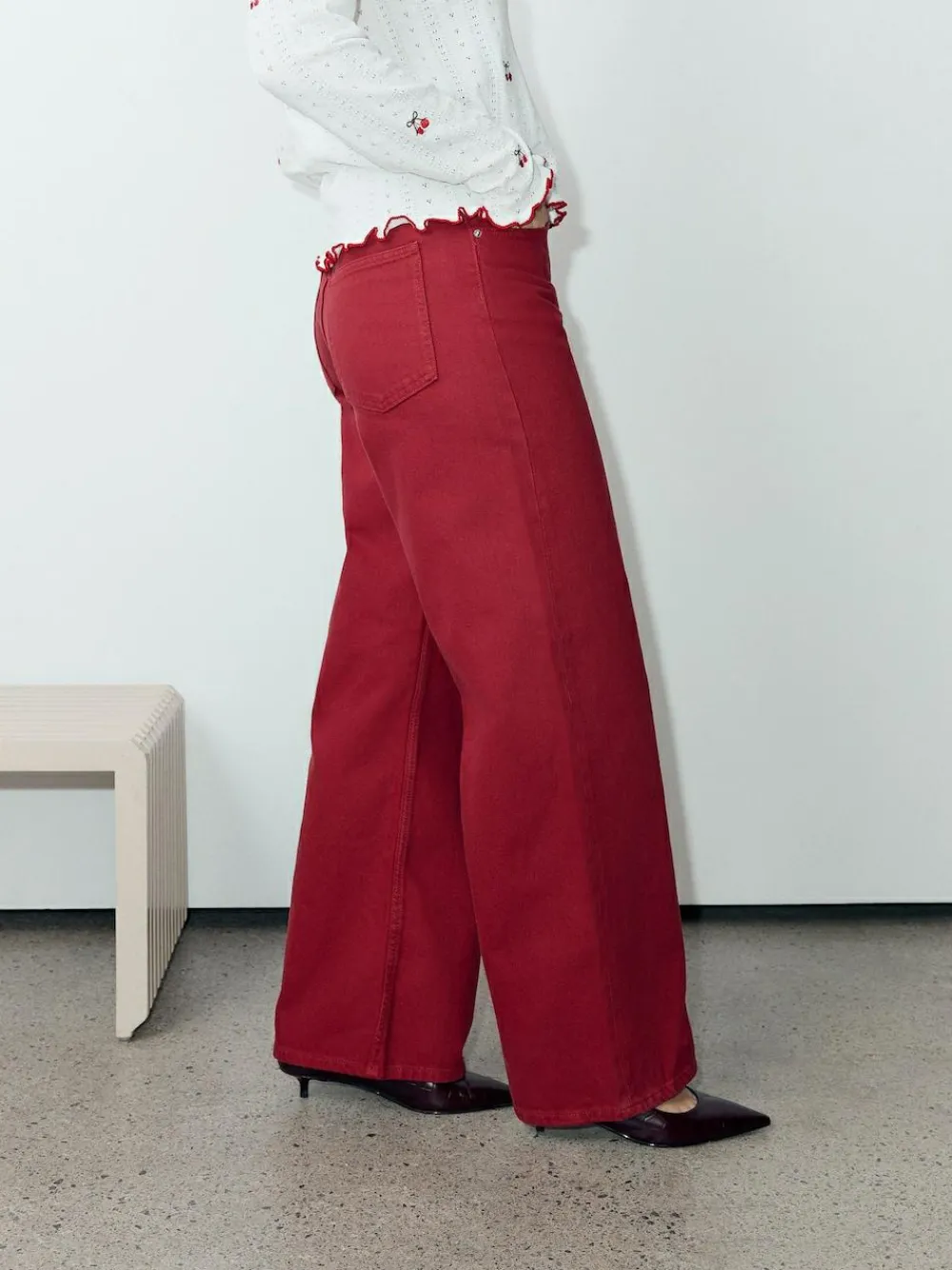 Next Red Wide Leg Jeans^Women Jeans|Jeans