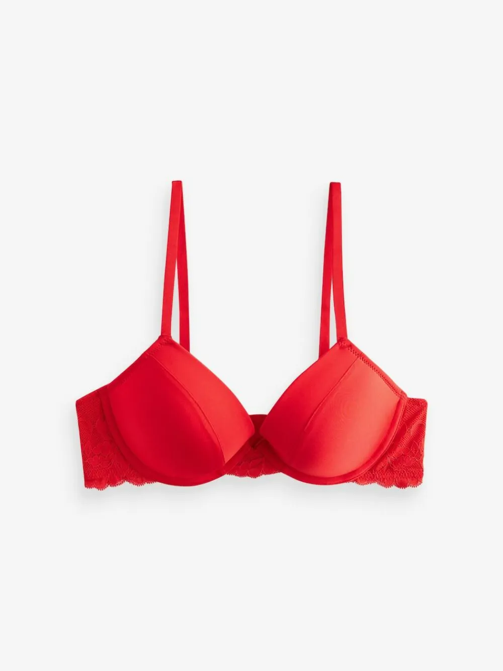 Best Next Push Up Pad Plunge A-E Smoothing T-Shirt Bras 2 Pack Red/Black