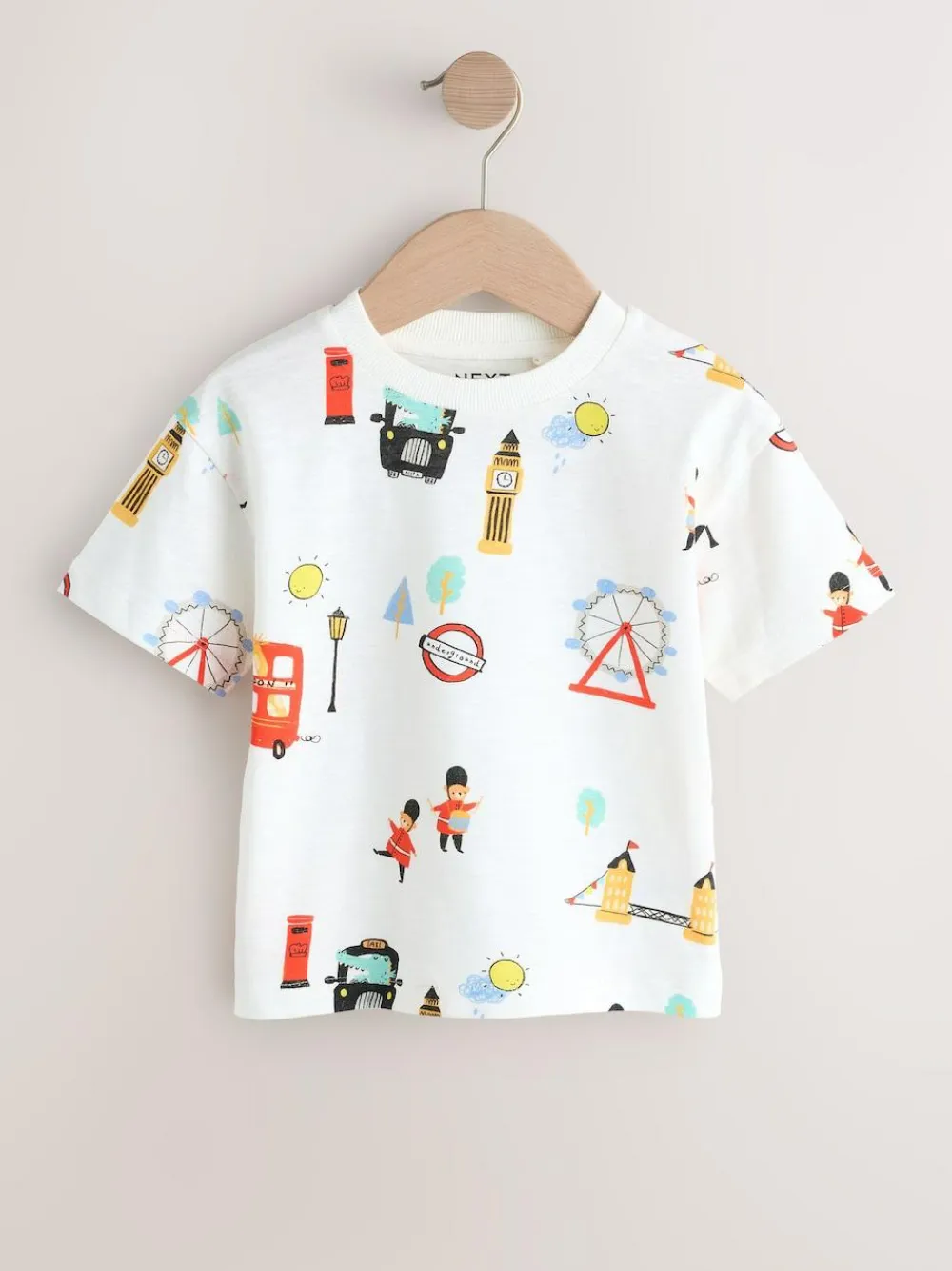 Online Next Short Sleeve All Over Graphic Print T-Shirts 3 Pack (3mths-7yrs) Red/Blue London
