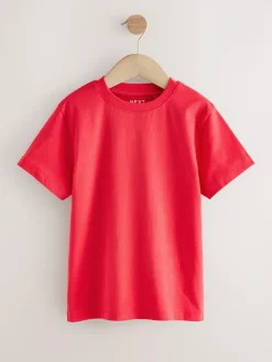New Next Red/Blue/Navy/Neutral Regular Fit Short Sleeves T-Shirts 4 Pack (3-16yrs)