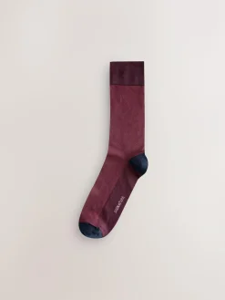 Discount Next Red/Green/Blue Herringbone Pattern Modal Signature Socks 4 Pack