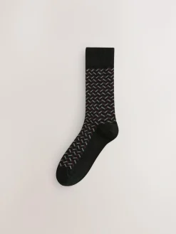 New Next Red/Grey 7 Pack Mens Cotton Rich Socks
