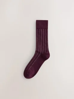 New Next Red/Grey 7 Pack Mens Cotton Rich Socks