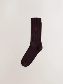 New Next Heavyweight Socks 4 Pack Red/Orange Twisted