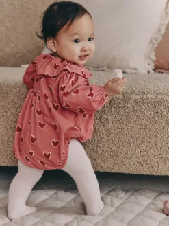 Next Red/Pink Heart Baby Bloomer Rompers Set 2 Piece with Tights (0mths-3yrs)^ Baby Girls|Cosy Club