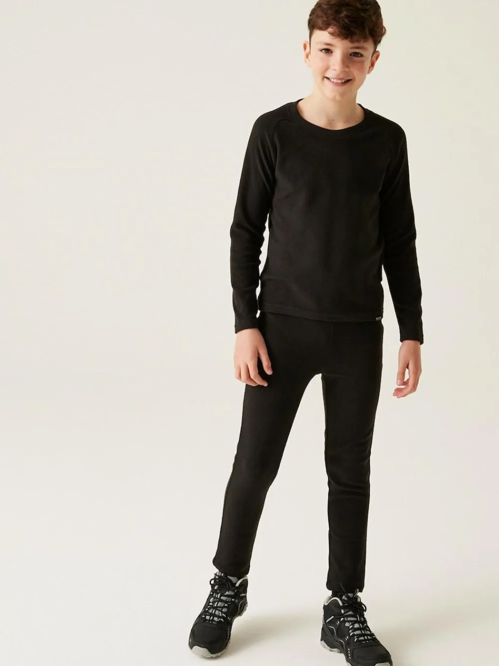 Regatta Black Junior Thermal Base Layer Top^BOY Thermals