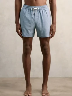 Best Reiss Tito Drawstring Geometric Print Swim Shorts Airforce Blue