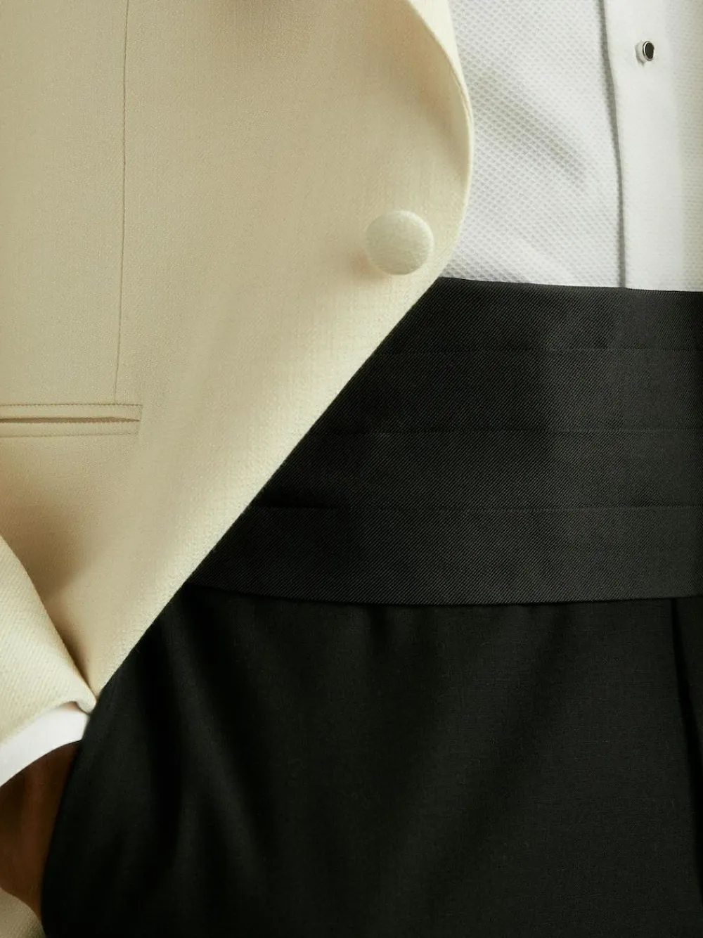 Outlet Reiss Cameron Silk Grosgrain Cummerbund Black