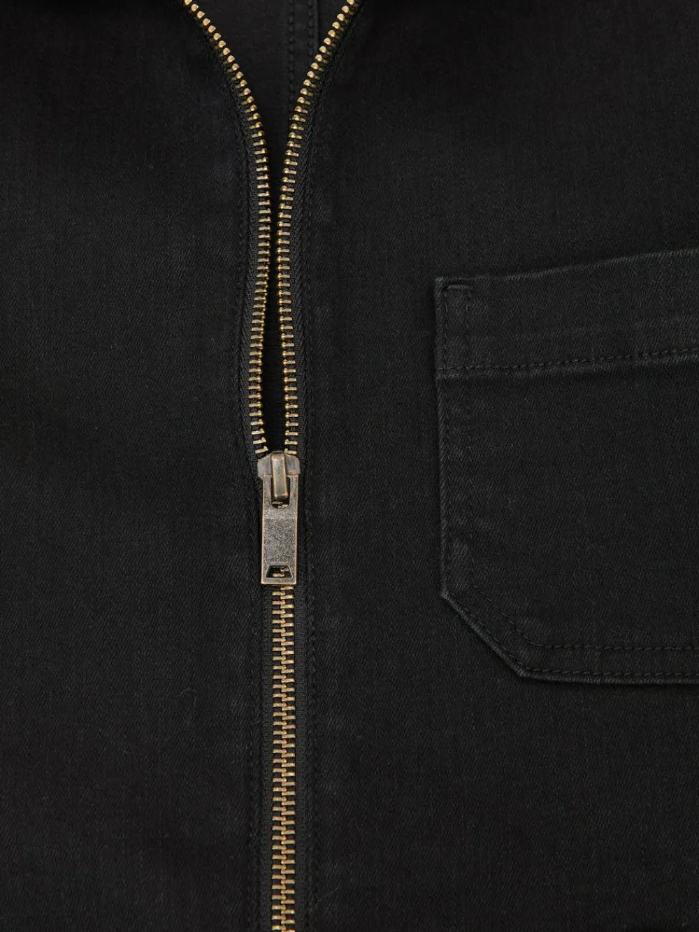 Online Reiss Black Danie Wide-Leg Zip-Through Denim Jumpsuit