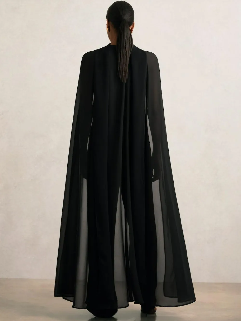 Best Reiss Farley Wide-Leg Cape Jumpsuit Black