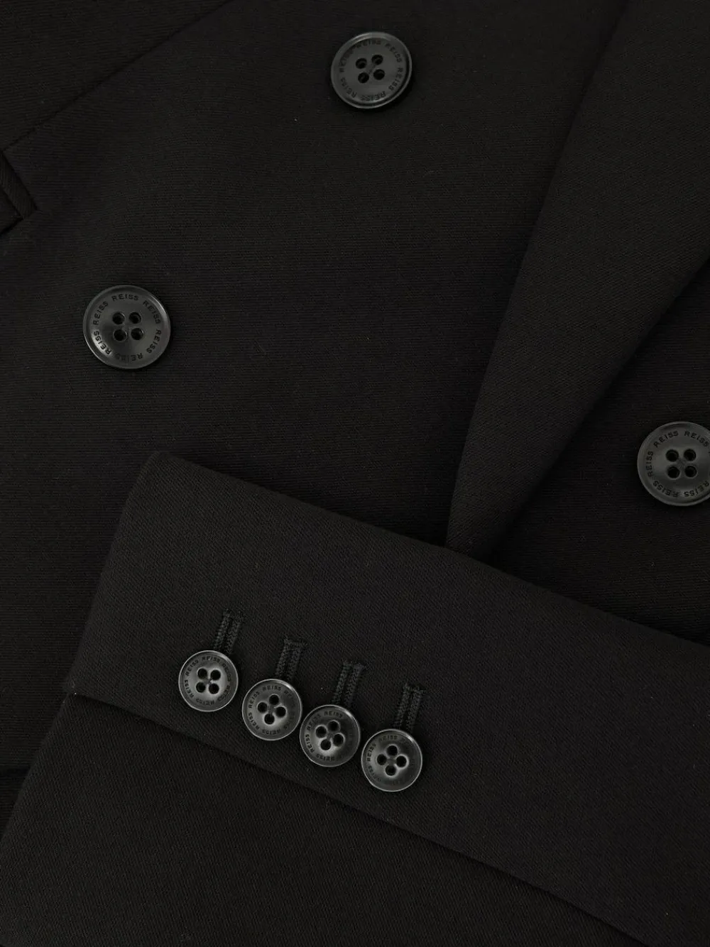 Outlet Reiss Gabi Double-Breasted Suit Blazer Black