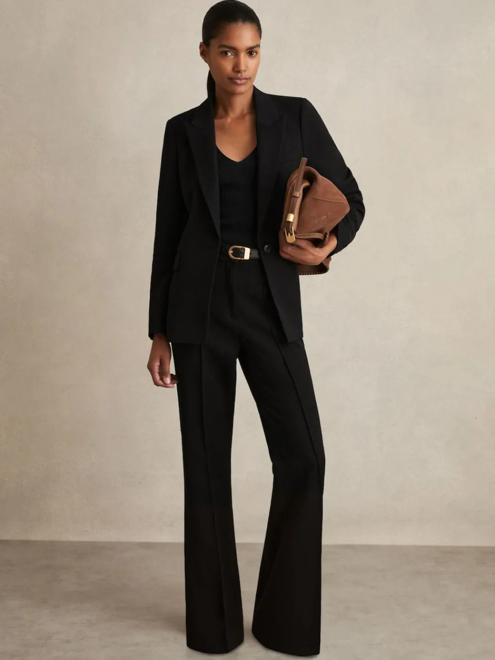 Best Reiss Gabi Flared Suit Trousers Black