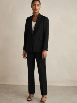 Reiss Gabi Tailored Single Breasted Suit Blazer Black