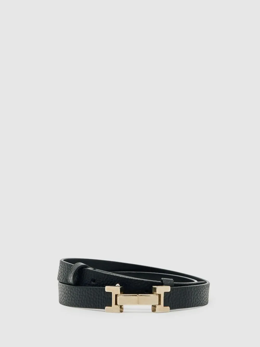 Best Reiss Hayley Leather Square Hinge Belt Black
