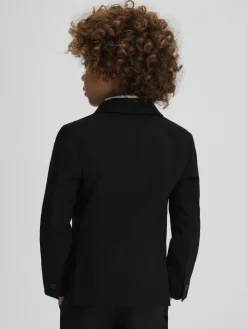 Outlet Reiss Black Knightsbridge 3-9 yrs Single-Breasted Tuxedo Blazer Wool-Blend