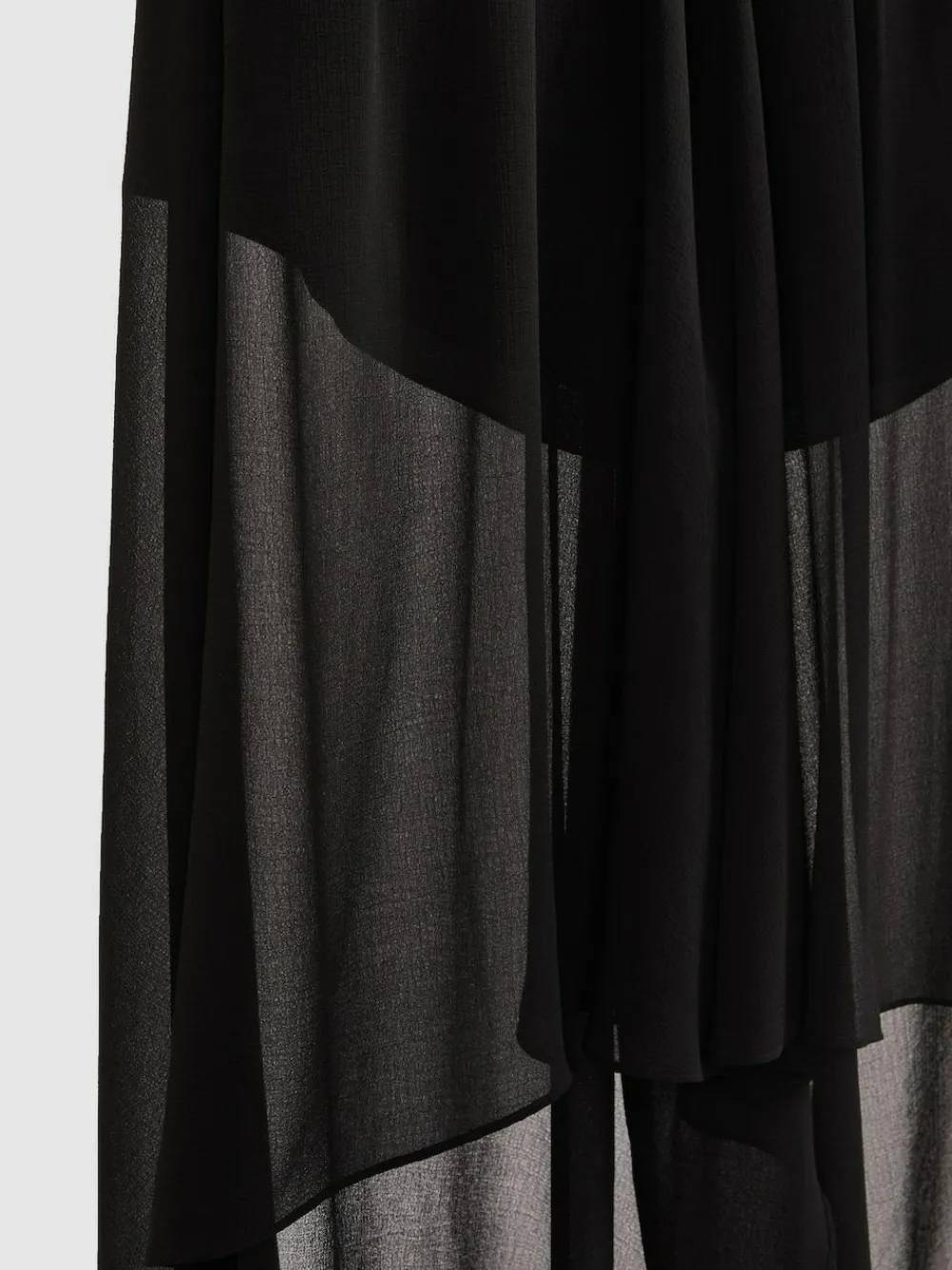 Outlet Reiss Black Lucie Sheer-Overlay High-Low Shorts