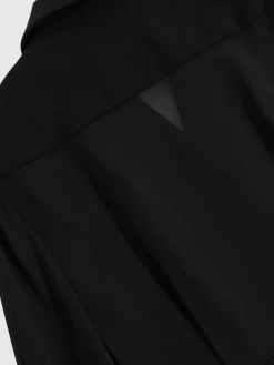 Reiss Black Perla Sheer-Sleeve Tuxedo Jumpsuit^Women Jumpsuits & Playsuits