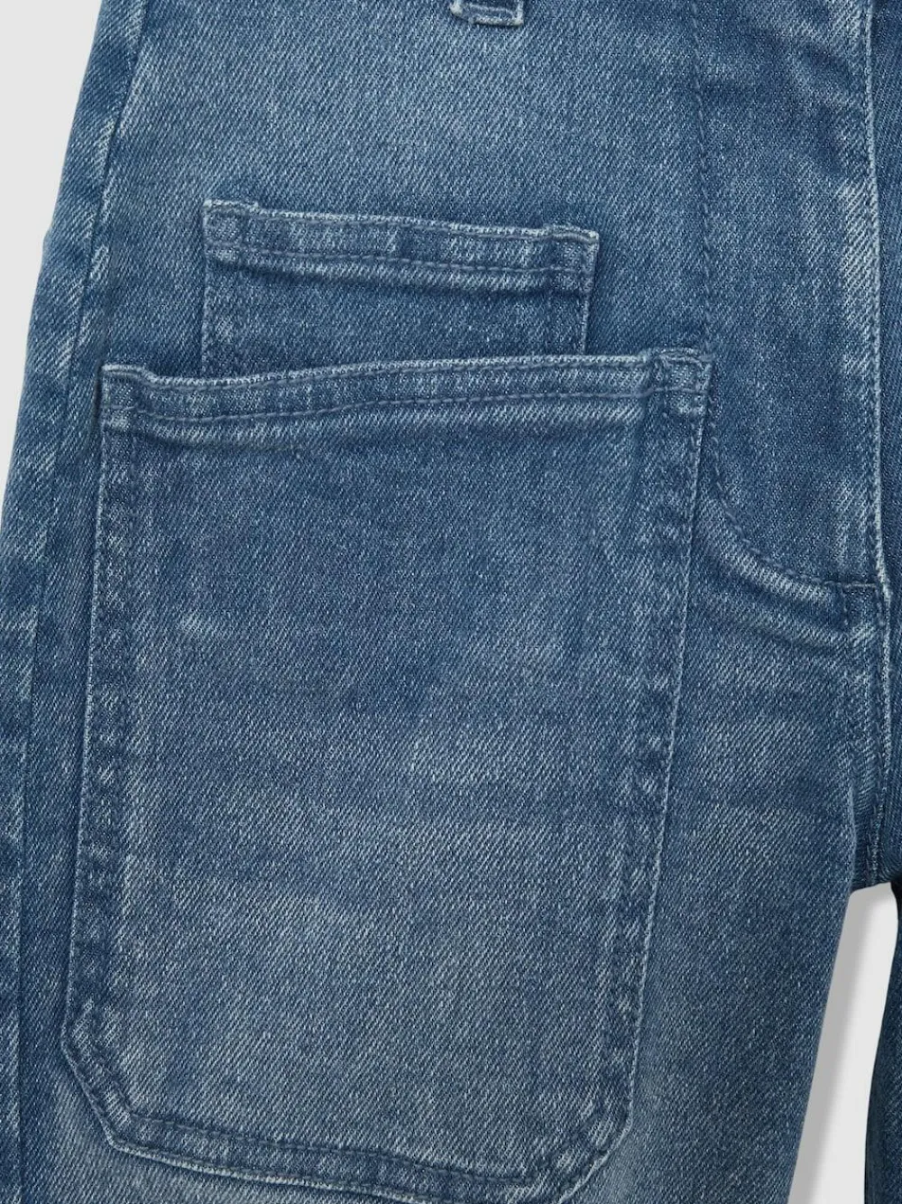 Reiss Blue Brady 9-13 yrs Barrel-Leg Patch-Pocket Jeans^ Jeans