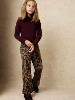Outlet Reiss Brown Wilma 3-9 yrs Leopard-Print Flared Jeans