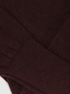 Sale Reiss Alexis Wool Scarf-Tie Draped Jumper Burgundy