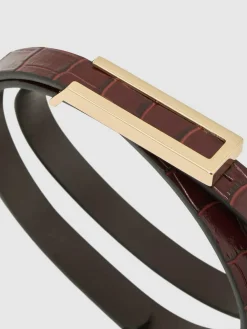Reiss Bronya Leather Crocodile-Effect Belt^Women Belts
