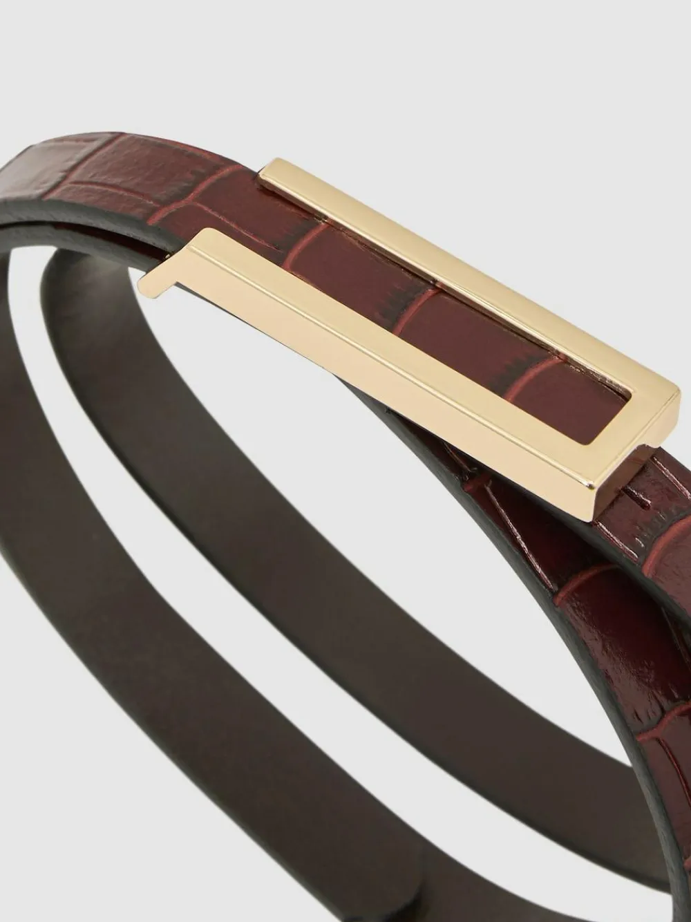 Reiss Bronya Leather Crocodile-Effect Belt^Women Belts