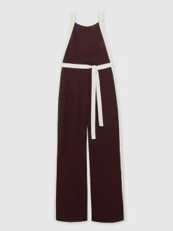 Reiss Salma Colourblock Wide Leg Belted Jumpsuit^Women Jumpsuits & Playsuits